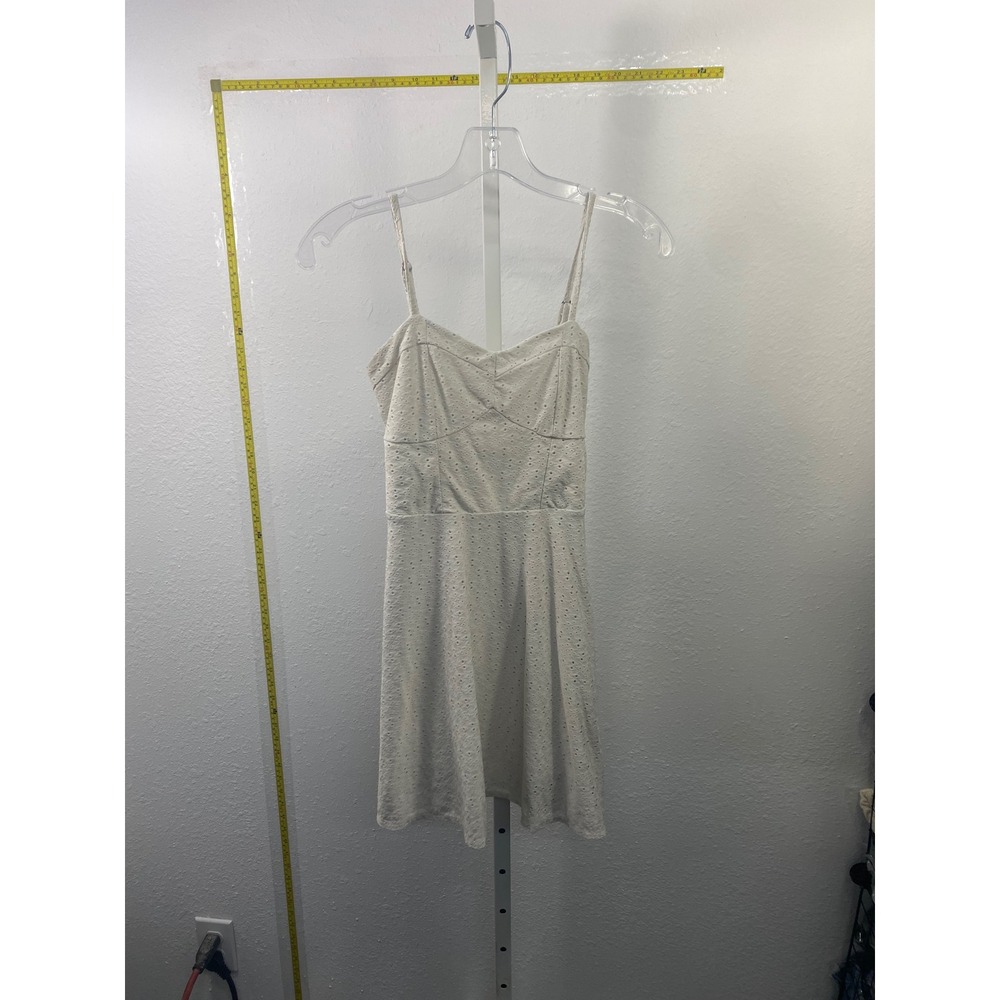 Aeropostale White Eyelet Mini Dress Cutout‎ Back Spaghetti Strap XS Sundress